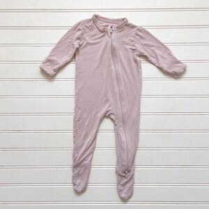 KYTE VGUC Dusty Blush Pink  Bamboo Zip Up Pajamas w/ Convertible Hands & Feet
